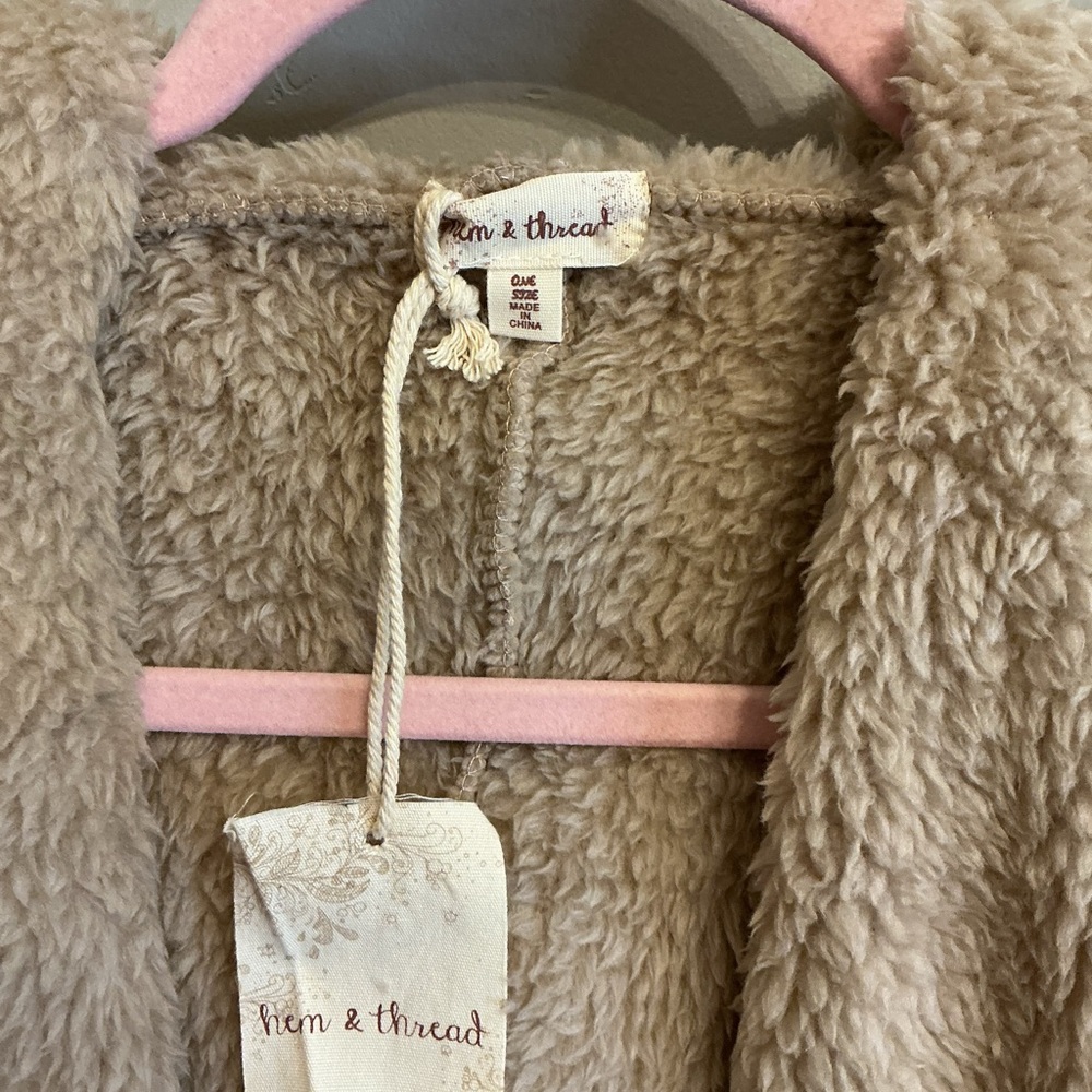 Hem & Thread Cozy Beige Teddy Jacket - Picture 2 of 4